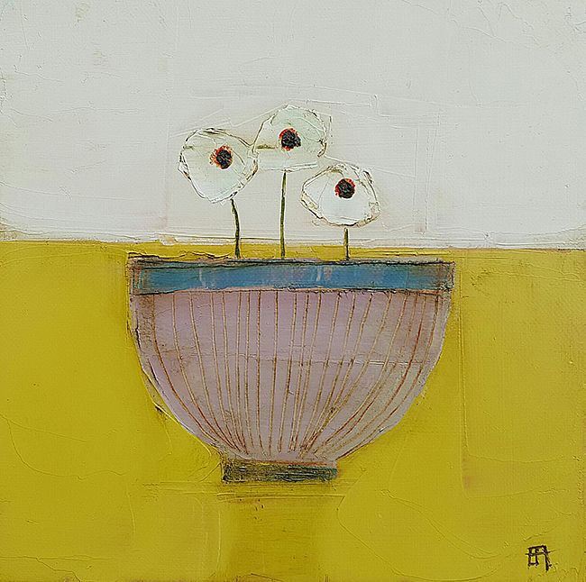 Eithne  Roberts - Pink bowl on yellow
